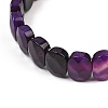 Dyed & Heated Natural Agate Oval Beaded Stretch Bracelet G-E010-01-25-2