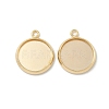 Flat Round Brass Pendant Cabochon Settings KK-K414-14E-G-1