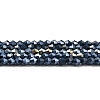 Opaque Solid Color Electroplate Glass Beads Strands EGLA-A039-P4mm-B09-1