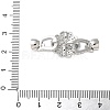 Brass Micro Pave Clear Cubic Zirconia Fold Over Clasps KK-P290-18P-2