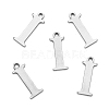 304 Stainless Steel Alphabet Charms STAS-H122-I-P-2