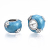 Rack Plating Alloy Enamel European Beads MPDL-N039-087-3