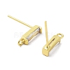 Brass Micro Pave Cubic Zirconia Earring Findings X-KK-A205-10G-03-2