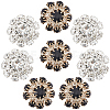 16Pcs 2 Colors 1-Hole Alloy Rhinestone Shank Buttons BUTT-GF0003-62-1