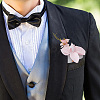 Silk Cloth Artificial Flower Boutonniere AJEW-DR0001-55B-7