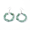 Natural Green Aventurine Dangle Earrings EJEW-E255-D11-2