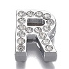 Alloy Letter Slide Charms RB-F034-01R-P-RS-1
