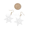 304 Stainless Steel Glass Seed Beads Snowflake Dangle Earrings EJEW-MZ00537-02-4