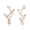 Brass Micro Pave Cubic Zirconia Links Connectors LS-X-KK-S359-156A-RS-2