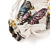 Butterfly Printed Polycotton(Polyester Cotton) Packing Pouches Drawstring Bags ABAG-T004-10x14-39-2