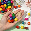 200Pcs Dyed Natural Maple Wood Beads WOOD-SP0001-64-4
