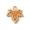 Brass Micro Pave Cubic Zirconia Charms KK-C062-046G-01-1