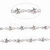 Non-Tarnish 201 Stainless Steel Star & Oval Link Chains STAS-N092-107-4