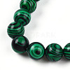 Natural Malachite Beads Stretch Bracelets BJEW-T022-04K-3