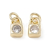 Brass Micro Pave Clear Cubic Zirconia Charms KK-E068-VB226-2