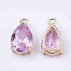 Transparent Glass Charms X-GLAA-T007-11F-2