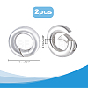 2Pcs 925 Sterling Silver Spring Gate Rings STER-AR0001-16A-2
