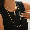 304 Stainless Steel Hollow Cloud Pendant Double Layer Necklaces for Women AM4395-4