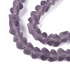 Frosted Transparent Glass Beads Strands GLAA-N016-4mm-02-3