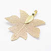 Brass Plated Natural Leaf Pendants KK-G321-F-2