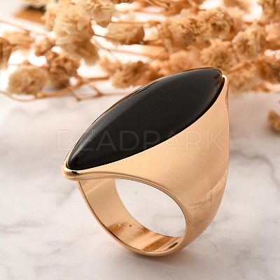 Resin Horse Eye Finger Rings RJEW-R006-01G-03-1