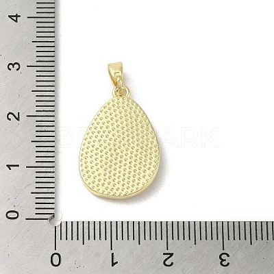 Brass Pave Shell Pendants KK-I708-08A-G-1