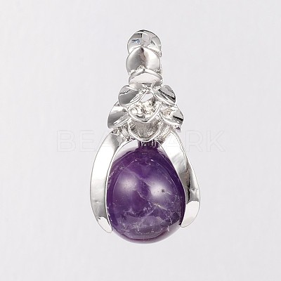 Natural Amethyst Pendants G-D643-09-RS-1