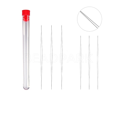 Tarnish Resistant Stainless Steel Collapsible Big Eye Beading Needles SENE-PW0013-02F-1