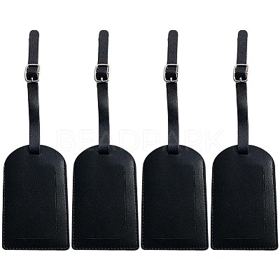 CutHollow 4Pcs PU Leather Luggage Tag OFST-CL0001-01B-03-1