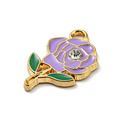 Alloy Enamel with Rhinestone Pendants ENAM-G219-01G-1