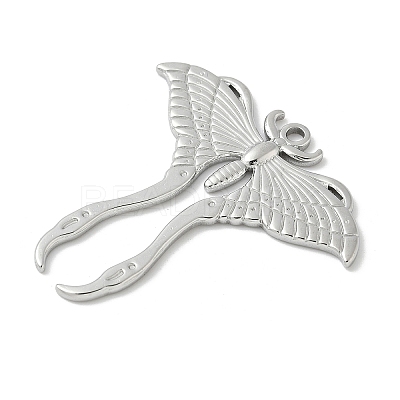 304 Stainless Steel Moth Pendants X-STAS-S186-08B-P-1