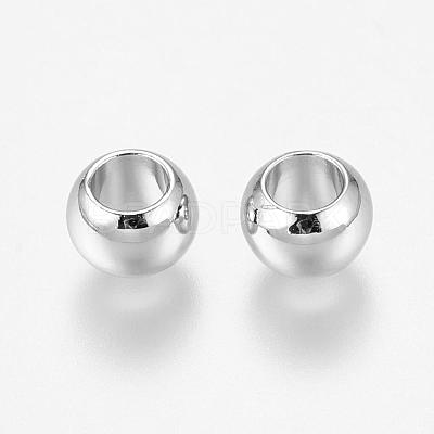Environment Brass European Beads KK-P120-03P-1