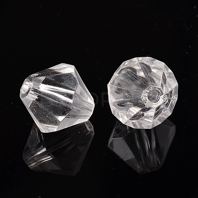 Faceted Bicone Transparent Acrylic Beads DBB20MM01-1