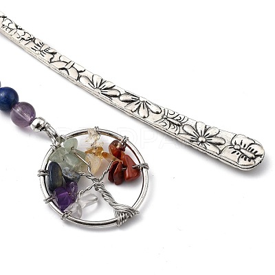 Tibetan Style Carved Alloy Bookmark AJEW-JK00161-1