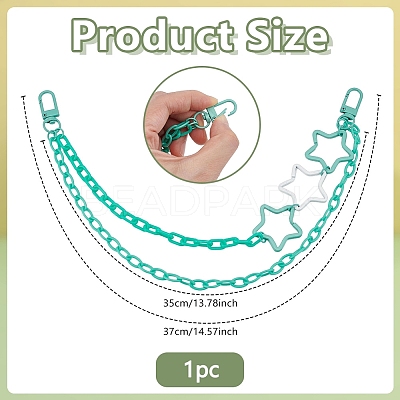 ABS Plastic Cable Chain with Acrylic Paperclip Chains Bag Decorative Chains HJEW-OC00408-1