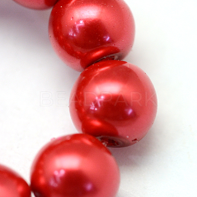 Baking Paint Pearlized Glass Pearl Round Bead Strands HY-Q330-8mm-74-1