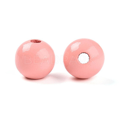 Painted Natural Wood Beads WOOD-A018-16mm-14-1