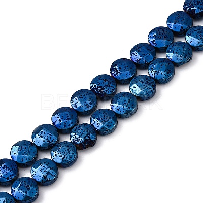 Electroplated Natural Lava Rock Beads Strands G-A256-F01-01H-1