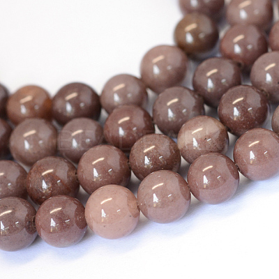 Natural Purple Aventurine Round Bead Strands X-G-E334-8mm-21-1