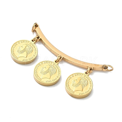 304 Stainless Steel Religious Medal Connector Charms STAS-D224-02G-1