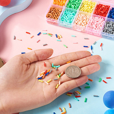 80G 10 Colors Baking Paint Glass Twist Bugle Beads SEED-TA0001-47-1