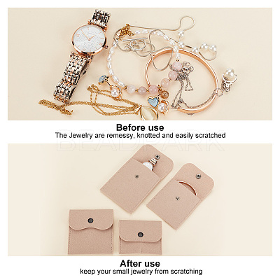 12Pcs 4 Styles Portable Felt Card Cover Bag ABAG-GA0001-21D-1
