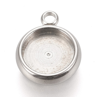 Tarnish Resistant 304 Stainless Steel Pendant Cabochon Settings STAS-K202-03C-P-1