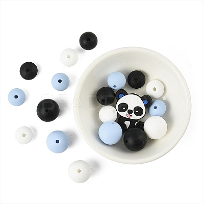 40Pcs 10 Styles Silicone Beads SIL-FS0001-27A-1
