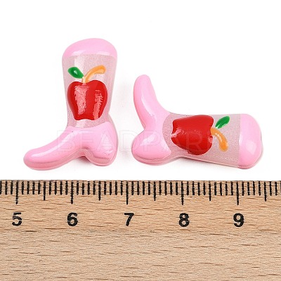 Boot Baking Paint Glass Enamel Beads LAMP-C020-02B-1