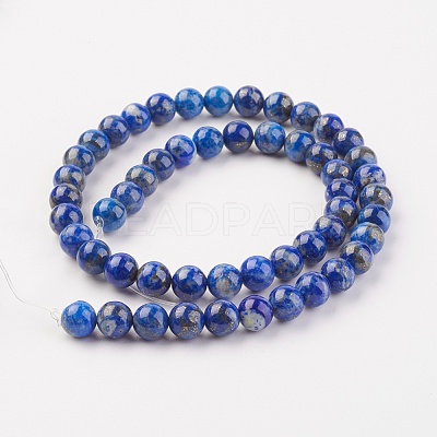 Natural Lapis Lazuli Beads Strands X-G-G099-8mm-7B-1