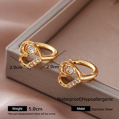 304 Stainless Steel Rhinestone Hoop Earrings for Women KH4016-3-1