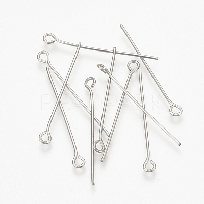 Tarnish Resistant 304 Stainless Steel Eye Pin STAS-S076-74-30mm-1