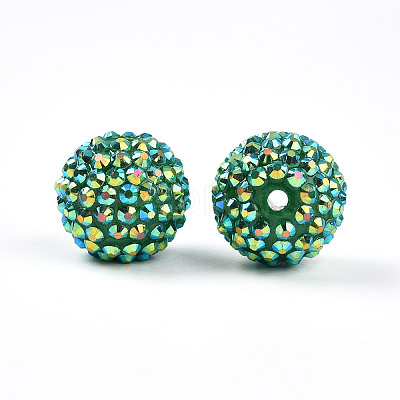 Chunky Resin Rhinestone Bubblegum Ball Beads RESI-S256-20mm-SAB13-1