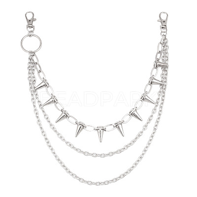 Aluminum & Alloy Spike Rivets 3 Layer Trousers Chains WGE957A-01-1